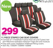 Stingray 11 Piece Stripes Car Seat Covers-Per Set