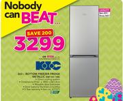 KIC 263Ltr Bottom Freezer Fridge Metallic KBF 525 1 ME