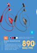 JBL In-Ear Headphone E25BT-Each