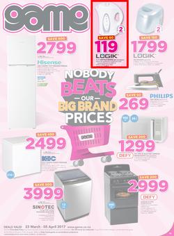Game Namibia : Nobody Beats Our Big Brand Prices (23 Mar - 5 Apr 2017), page 1