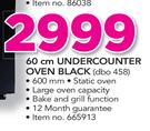 Defy 60cm Undercounter Oven Black DBO458