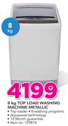 Defy 8Kg Top Load Washing Machine Metallic