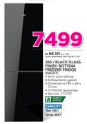 Defy 365Ltr Black Glass Finish Bottom Freezer Fridge DAC551