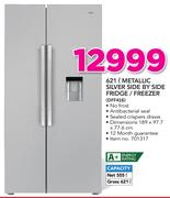 Defy 621Ltr Metallic Silver Side By Side Fridge/Freezer DFF416