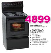 Defy 4 Plate Black Solid Stove