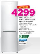 Hisense 359Ltr Metallic Bottom Freezer Fridge H359BME