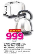 Russell Hobbs 2 Piece Stainless Steel Kettle And Toaster Kitchen Pack RHBSS-56