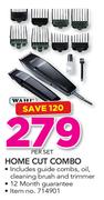 Wahl Home Cut Combo Including Guide Combs, Oil Cleaning Brush And Trimmer