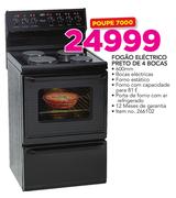 Defy Fogao Eletrico Preto De 4 Bocas