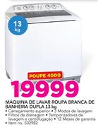 Defy Maquina de lavar roupa branca de banheira dupla 13 Kg