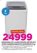 Defy Maquina de Lavar Roupa Metalica Com Carregamento Superior 8 Kg