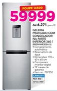 Samsung 360Ltr Geleira Prateado com Congelador na Parte Inferior RB29HWR3DSA U