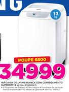 Samsung 13Kg Maquina de Lavar Branca com Carregamento Superior WA13F5S2UWW F