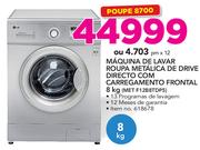 LG 8.4Kg maquina de Lavar Roupa Metalica de Drive Directo com Carregamento Frontal MET F12B8TDP5