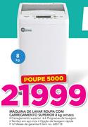 Hisense 8Kg Maquina de Lavar Roupa com Carregamento Superior WTS802