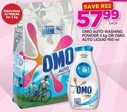 Omo Auto Washing Powder 3Kg Or Omo Auto Liquid 900ml-Each