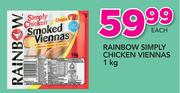 Rainbow Simply Chicken Viennas-1Kg