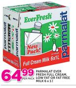 Parmalat Ever Fresh Full Cream, Low Fat Or Fat Free Milk-6x1Ltr Per Pack