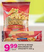 Fattis & Monis Macaroni Or Spaghetti-500g Each