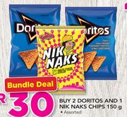 2Doritos And 1 Nik Nak Chips 150g Bundle