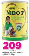 Nestle Nido 3 years+ Milk-1.8Kg Per Pack