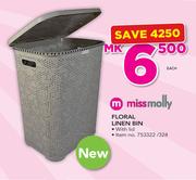 Missmolly Floral Linen Bin With Lid