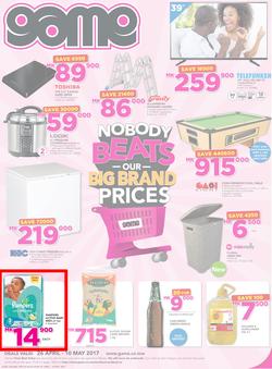 Game Malawi : Nobody Beats Our Big Brand Prices (26 Apr - 10 May 2017), page 1