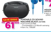 Philips Portable CD Sound Machine Black AZ100B