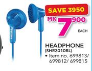 Philips Headphone SHE3010BL-Each