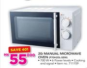 Logik 20Ltr Manual Microwave Oven P70H20L-SEW