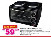 Sunbeam 20Ltr Compact Oven With 2 Hotplates SCO-200