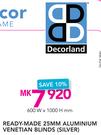 Decorland Ready-Made25mm Aluminium Venetian Blinds(Silver)-600x1000mm