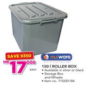 Nuware 150Ltr Roller Box In Silver Or Black-Each