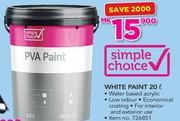 Simple Choice Water Based White Paint-20Ltr