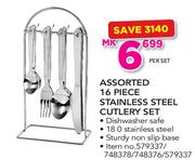 Assorted 16 Piece Stainless Steel Cutlery Set-Per Set