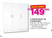 3 Door Built In Cupboard Excluding handles And Backing Board