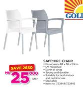 Gold Sun Sapphire Chair-Each