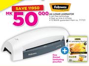 Fellowes A4 Lunar Laminator With Free Kenzel laminating Pouches