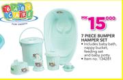 Baby Care 7 Piece Bumper Hamper Set Including Baby Bath, Nappy Bucket, Feeding Set And Baby Potty