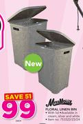 Miss Molly Floral Linen Bin-Each