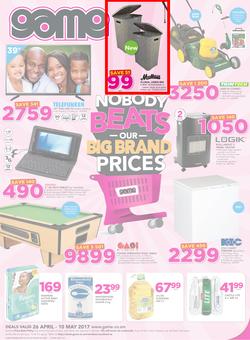 Game Zambia : Nobody Beats Our Big Brand Prices (26 Apr - 10 May 2017), page 1