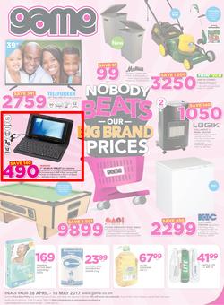Game Zambia : Nobody Beats Our Big Brand Prices (26 Apr - 10 May 2017), page 1