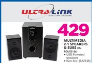 Ultralink Multimedia 2.1 Speakers & Subs ULRDUS2186