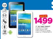 0Samsung 7" 3G Tab 3 Tablet-Each