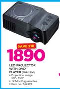 Telefunken LED Projector With DVD Player TDP-2500