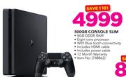 PS4 500GB Console Slim Includes HDMI Cable, Power Cable