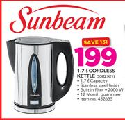 Sunbeam 1.7Ltr Cordless Kettle SSK2521