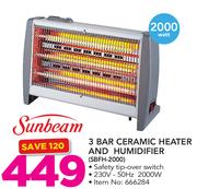 Sunbeam 3 Bar Ceramic Heater & Humidifier SBFH-2000