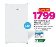 Hisense 120Ltr White Bar Fridge H120RWH