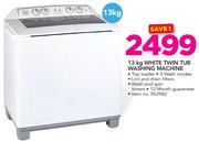 Defy 13Kg White Twin Tub Washing Machine 